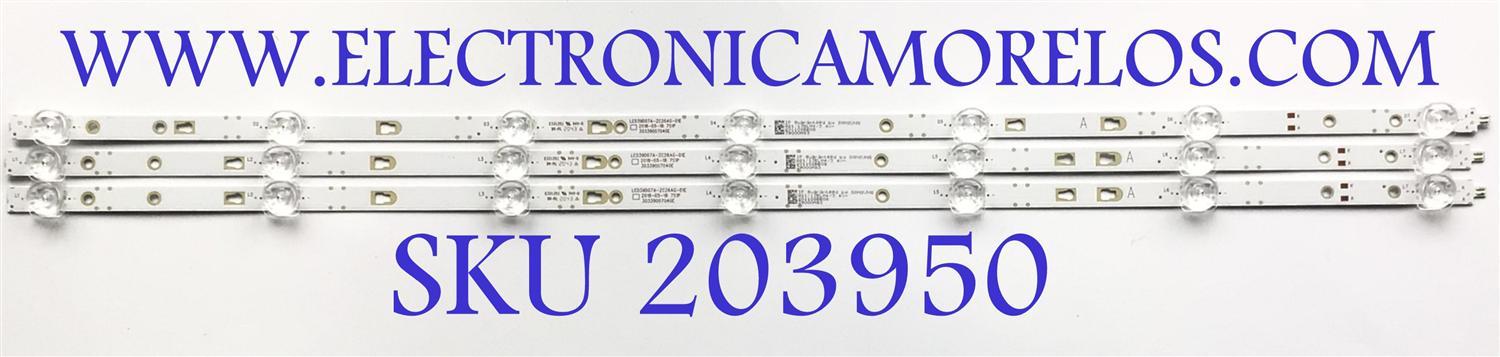 KIT DE LED'S PARA TV JVC (3 PIEZAS) / NUMERO DE PARTE LED39D07A-ZC26AG-01E / 30339007040E / 39000M83 / 201102BB08 / PANEL V400HJ9-PE1 / MODELO LT-40MAW300